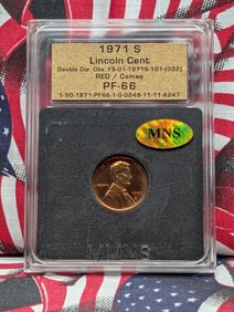 1971-S Lincoln Memorial Cent Proof Double Die Proof 68 Red Cameo Rare Coin