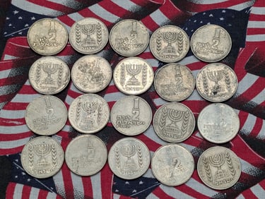 (20) Israel 1/2 Shekel Coins