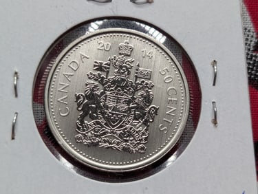 2014 Canada 50 Cents Reverse Proof From A Specimen Set