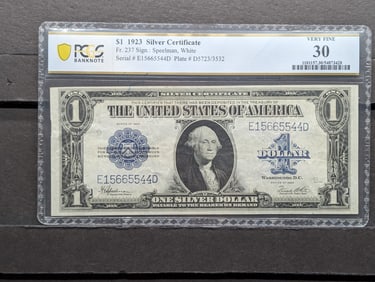 1923 Large One Dollar Silver Certificate VF 30 PCGS