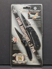 Smith & Wesson 150th Anniversary (1852-2002) commemorative 2-pack knife set.