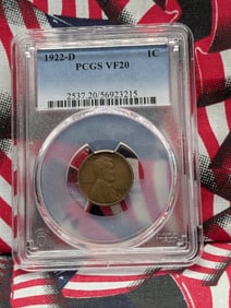 1922-D Lincoln Wheat Cent, PCGS VF20