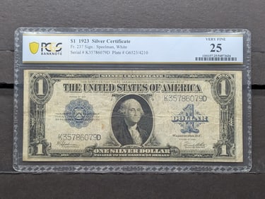 1923 Large One Dollar Silver Certificate VF 25 PCGS