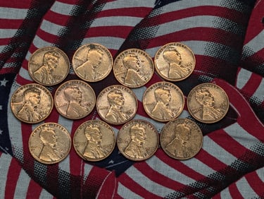 13 Lincoln Wheat Cents, 1912-1933