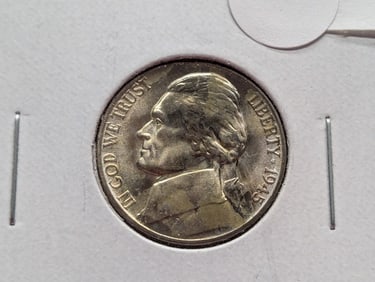 1945-D GEM BU Jefferson 35% Silver War Nickel.