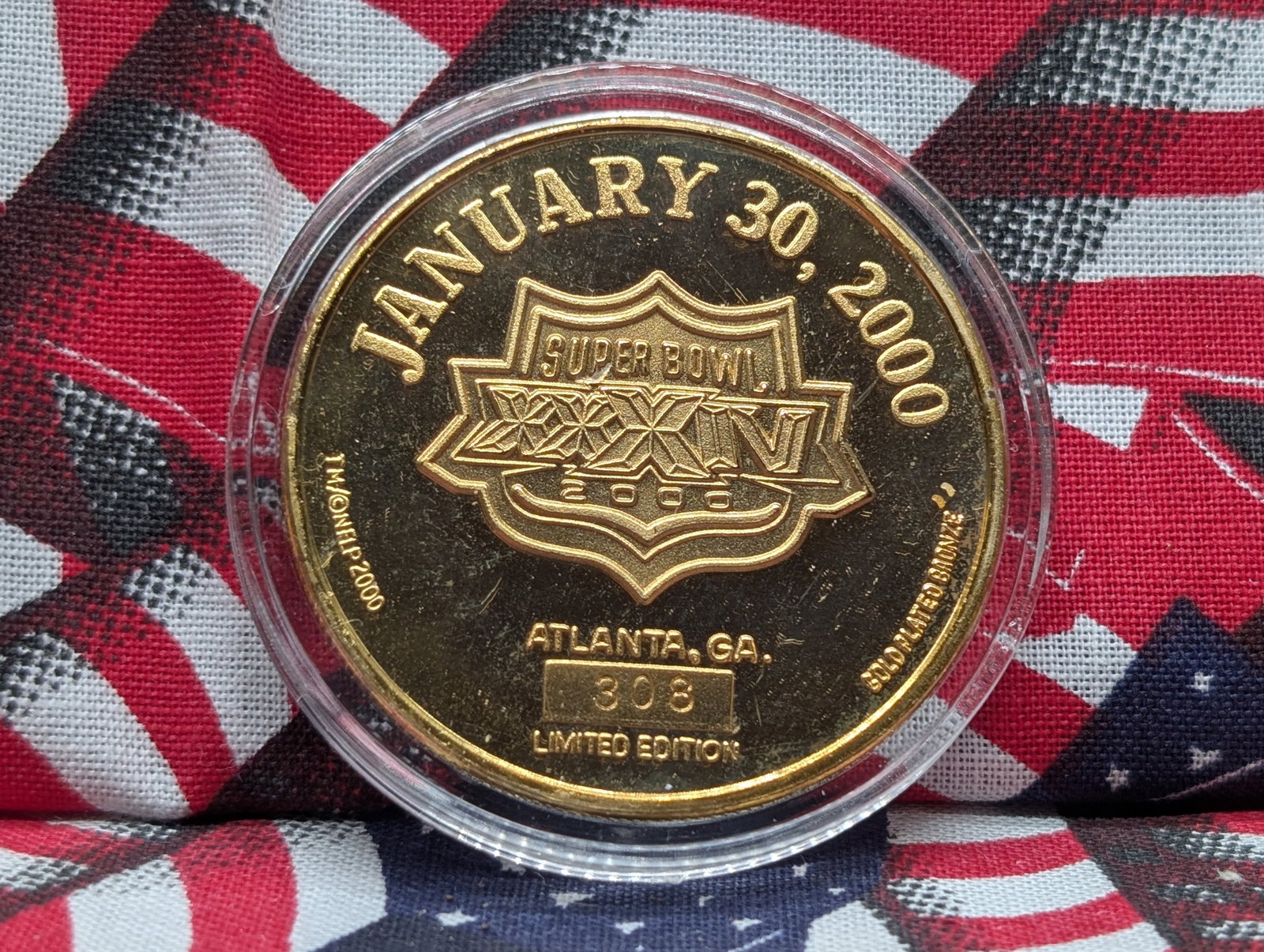 2000 24k Layered 34th Super Bowl Token: 2000 24k Layered 34th Super Bowl Token