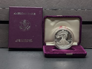 1989-S American Silver Eagle, .999 Silver In OGP