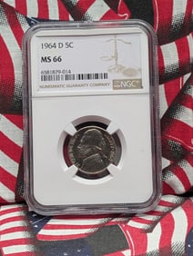 1964-D Jefferson Nickel, NGC MS 66