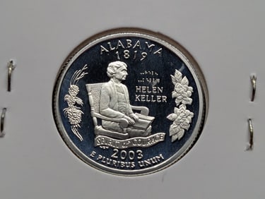 2003-S 90% Silver Proof State Quarter Alabama (AL)