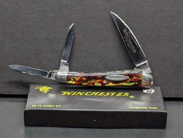 Winchester W 15 30081 CT Christmas Tree 1995 USA By Bluegrass Cutlery 3 Blade Whittler (Hard to find