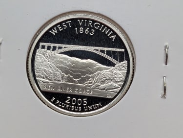 2005-S 90% Silver Proof State Quarter West Virginia (WV)