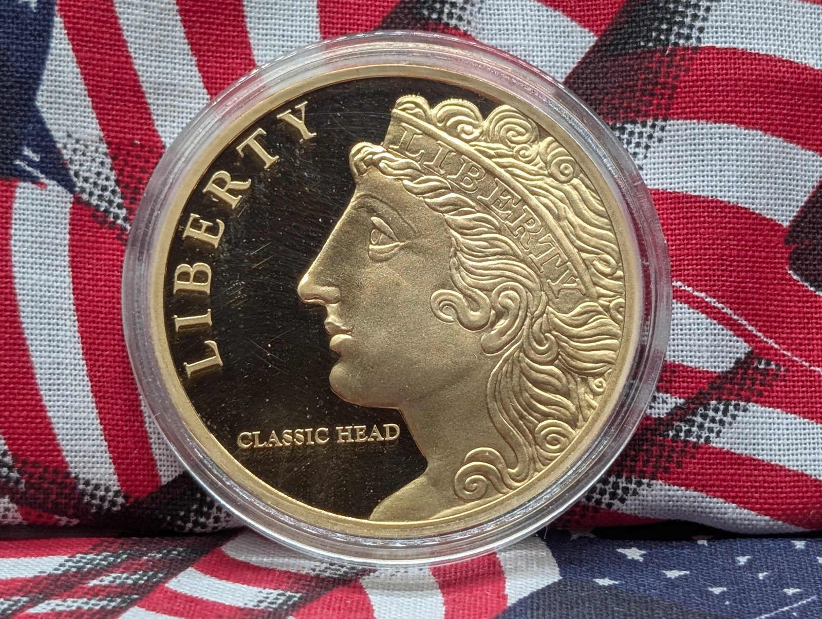 U.S. Liberty Dollar Coin, 24k Layered, DC Proof: U.S. Liberty Dollar Coin, 24k Layered, DC Proof