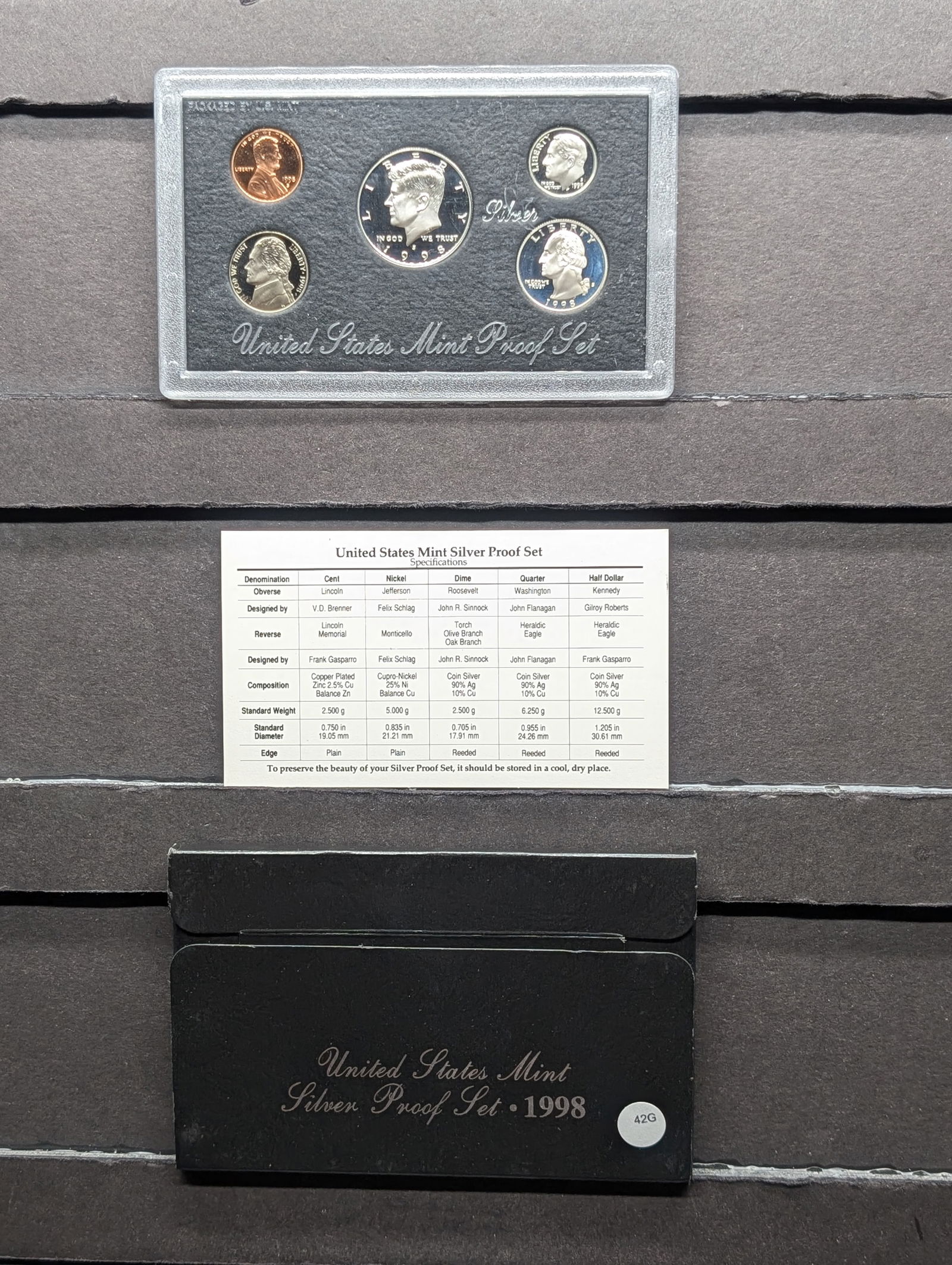 1998-S US Mint 90% Silver Proof Set. OGP (1 of 4)