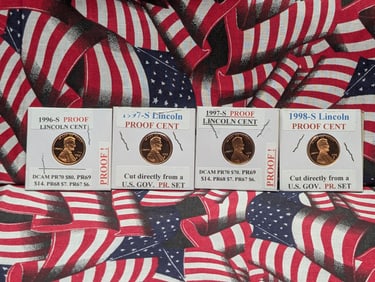 1996-S, (2) 1997-S, & 1998-S Lincoln Memorial Cents, All DC Proofs