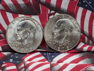 Lot of (2) 1973-S 40% Silver Uncirculated Eisenhower Dollars