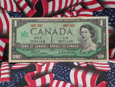 1967 (1867-1967) 100 Years, Crisp/UNC, Ottawa Canada $1 Dollar, 58 Years Old