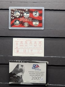 2005-S US Mint 50 State Quarters SILVER Proof Set. 5-90% Silver Quarters