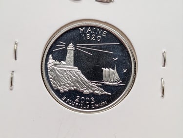 2003-S 90% Silver Proof State Quarter Maine (ME)