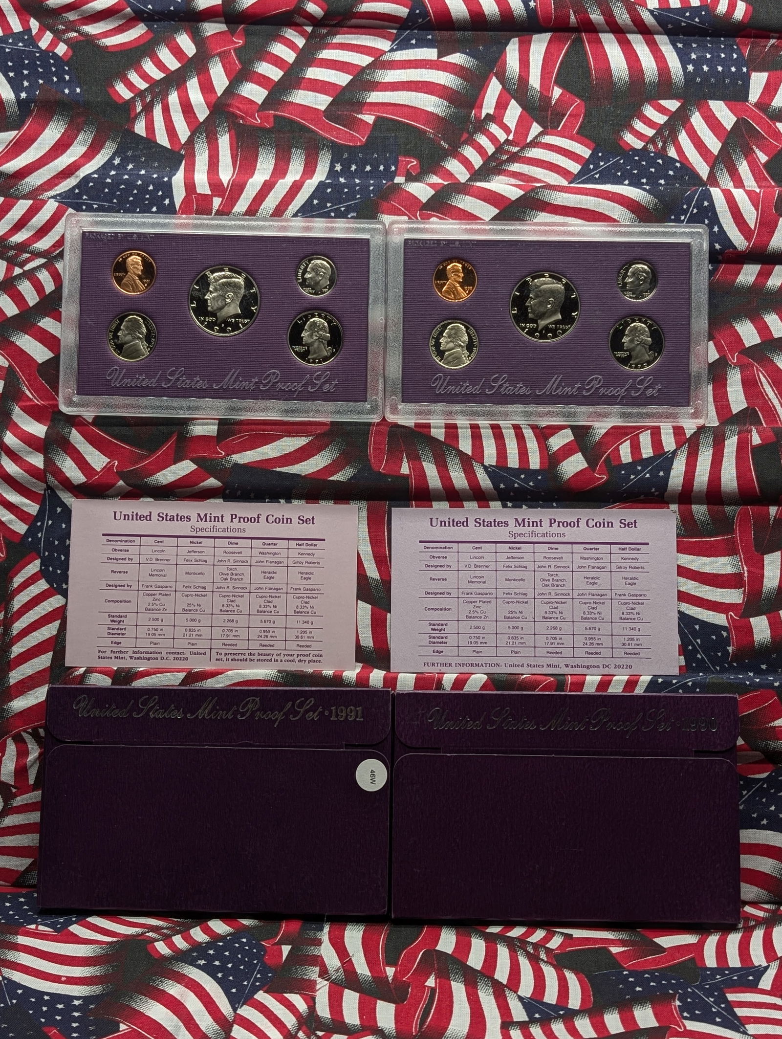 1991 -S &1990-S U.S. Mint Proof Set In OGP (1 of 5)