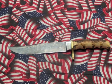 Bone Handle Fixed Blade Hunting Knife - Unknow Maker
