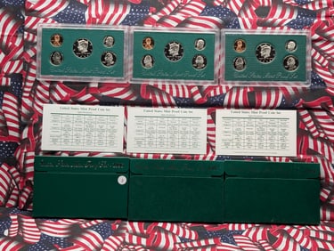 1996 -S, 1997-S & 1998-S U.S. Mint Proof Set In OGP