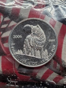 2006 Canada One Dollar .9999 Fine Silver Coin 1/2 Oz.