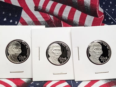 2006-S, 2011-S, & 2013-S Proof Jefferson Nickels
