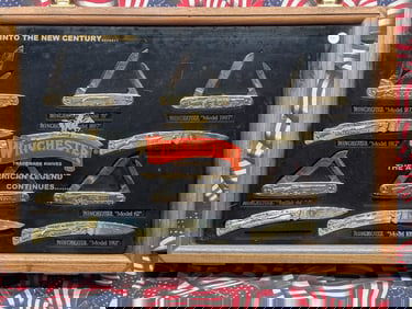 2000 Winchester 'Into the New Century' Limited Edition Knife Set, 10 Folding Pocket Knives in Wood &