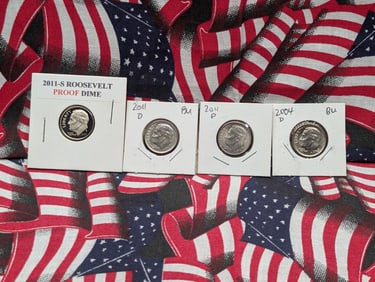 2011 P, D, & S, & 2004-D Roosevelt Dimes, UNC & Proofs