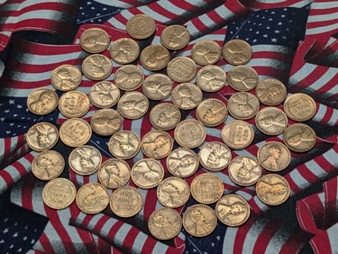50, 1920's, Lincoln Wheat Cents