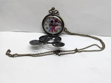 Mickey Mouse Pocket Watch, New, Works Great, Nice Gift!