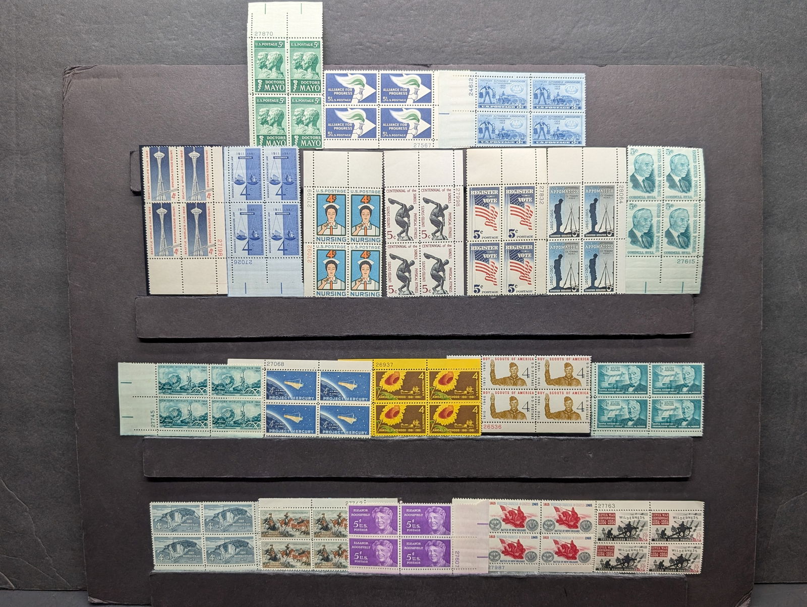 (20) Assorted U.S. Plate Blocks, All Mint Original Gum, Never Hinged (1 of 13)