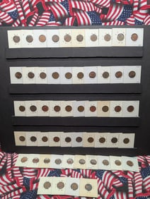 53 Canadian Small Cents, 1937, 1940's, 1950's, 1960', & 1980's, Carded, Great Condition!