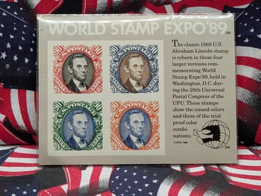 1989 World Stamp Expo Souvenir Sheet, Mint