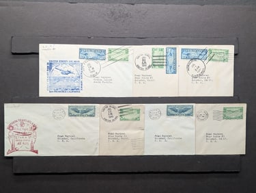 (7) Different First Flight Air Mail Cachets, All mint