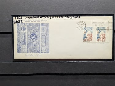 1963 Commemorative Letter Enclosed Flag Day Mural, Mint