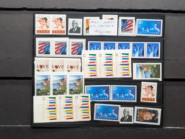 Assorted U.S. Postage Stamps, All Mint, Original Gum, Never Hinged
