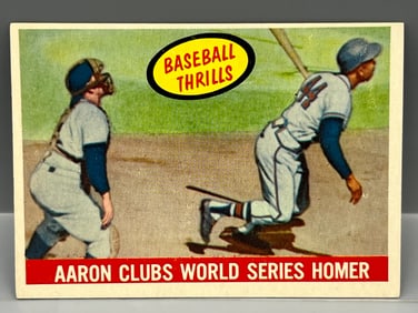 1959 Topps #467 Hank Aaron Clubs World Series HR