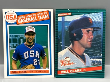 1986 Donruss Will Clark RC #32 & Broder Style USA Card