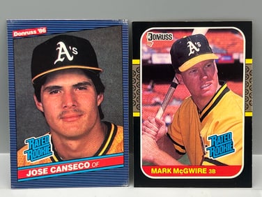 1986 Donruss Jose Canseco RC #39 & 1987 Donruss Mark McGwire RC #46