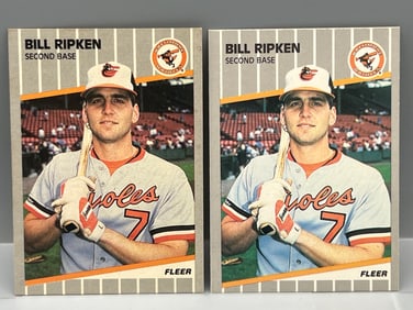 Lot of (2) 1989 Fleer Bill Ripken Black Box #616