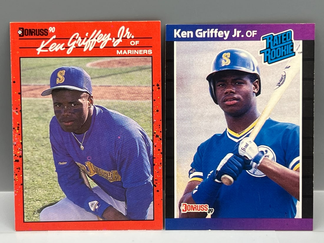 1989 Donruss Ken Griffey Jr. RC #33 & 1990 Donruss Ken Griffey Jr. 2nd Year #365: 1989 Donruss Ken Griffey Jr. RC #33 & 1990 Donruss Ken Griffey Jr. 2nd Year #365