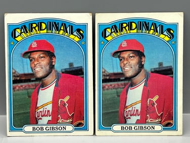 Lot Of (2) 1972 Topps #130 Bob Gibson - HOF - Cardinals