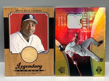 2001 Upper Deck Legends Tony Gwynn Legendary Lumber Game Used Bat Relic & 2005 Upper Deck