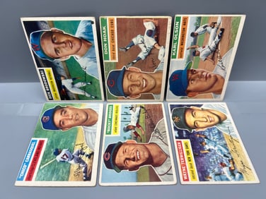 Lot of (6) 1956 Topps Baseball Cards - Varying Conditions