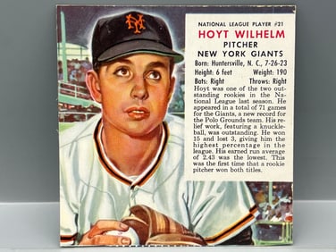 1953 Red Man #21 Hoyt Wilhelm - HOF - Giants