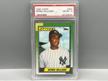 1990 Topps Bernie Williams RC #701 PSA NM-MT 8