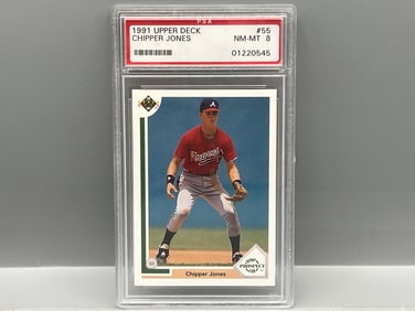 1991 Upper Deck Chipper Jones RC #55 PSA NM-MT 8