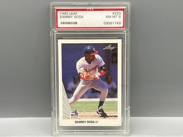 1990 Leaf Sammy Sosa RC #220 PSA NM-MT 8