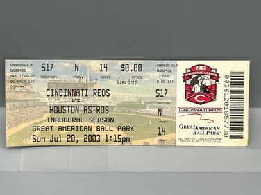 July 20, 2003 Cincinnati Reds Vs. Houston Astros Jeff Bagwell Career Home Run #399 & #400 Game